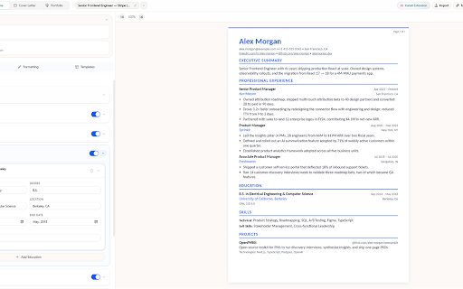 ResumesTailor :: One-click resume and cover letter tailoring for any job posting.