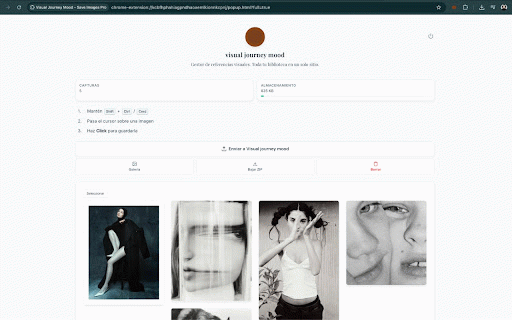 Visual Journey Mood - Save Images Pro :: Organiza y guarda referencias visuales de cualquier web. Crea tu biblioteca local de inspiración con un solo click.