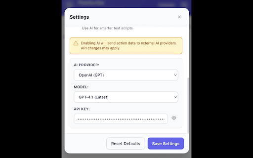 FlowScribe - Playwright & Selenium Recorder :: Record browser clicks and generate Playwright, Selenium, Cypress & Puppeteer end-to-end test scripts. No code required.