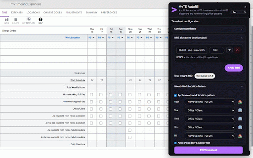 MyTE Autofill Helper :: Autofill Accenture MyTE timesheets with multi-WBS allocations and homeworking/office patterns.