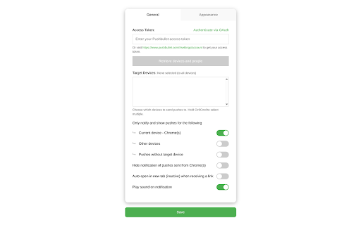 Push Go for Pushbullet :: A lightweight, open-source extension for cross-device pushes via Pushbullet API.