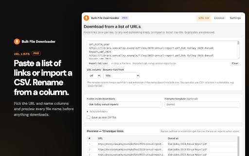 Bulk File Downloader - Download All Files from any Website :: Find every file on a page — PDFs, documents, images, archives — and download them in one click. Free up to 50 files per batch.