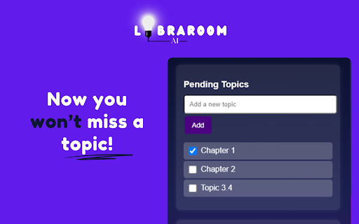 Libraroom AI: Your Study Space :: A Chrome extension study space with a timer, notes, to-do list, and study music.
