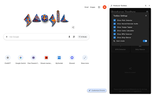 Producer Toolbox :: Producer Toolbox is a free, lightweight Chrome extension built for music producers. Get instant access to a suite of essential…