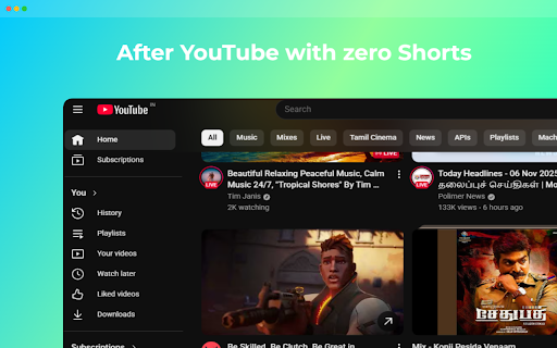 TubeMinimal - YouTube Distraction Blocker :: Blocks YouTube distractions to help you stay focused on what matters