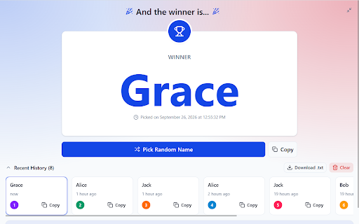 SpinWheelPlus :: Spin a wheel or pick names, numbers, dice, coin, yes/no, shuffle, and teams in Chrome's side panel. Local and free.