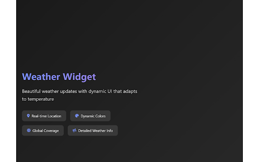 Weather Widget :: A beautiful weather widget with real-time updates and dynamic UI