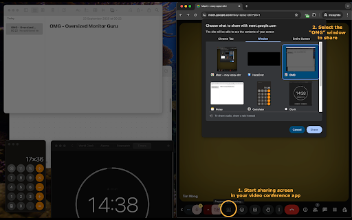 Oversized Monitor Guru (OMG) :: Transform your large monitor into a professional screen sharing experience!