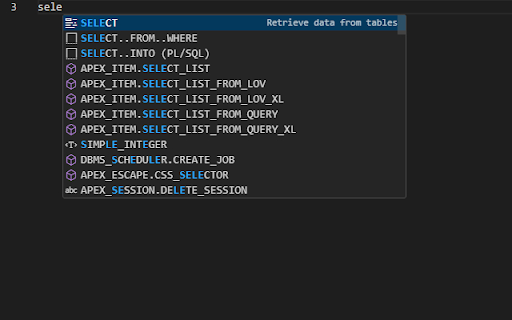 Oracle APEX Autocomplete :: SQL, PL/SQL and Oracle APEX API autocomplete for Oracle APEX code editors.