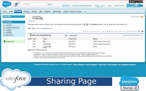 Sharing Button for Salesforce :: Adds a 'Sharing' button next to the global actions on Salesforce pages that opens Classic Sharing Detail for the current record.
