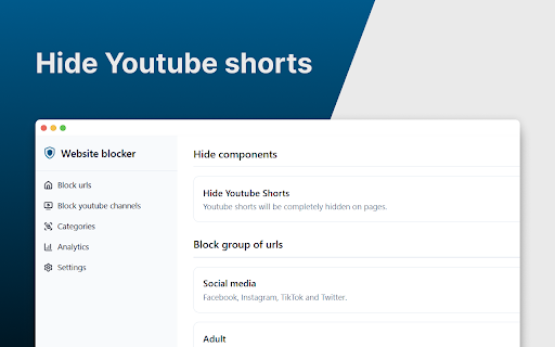 Website blocker :: You can block websites you don't want to access.