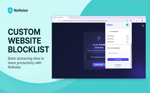 NoNoise - Distraction Blocker & Focus Tool :: Hide YouTube Shorts, Facebook Reels & distracting feeds. Free, no tracking, runs locally. Your focus, your rules.
