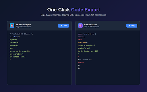 Tailwind CSS Inspector - Visual Design Analyzer & Code Exporter :: Inspect CSS visually. Extract colors, fonts, spacing. Export to Tailwind CSS & React components. Built for frontend developers.