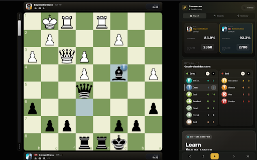 ChessRamp Analyzer :: One-click: finish a Chess.com game and jump straight to ChessRamp analysis automatically.