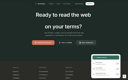 NeuroAdapt :: AI-powered web accessibility for Dyslexia, ADHD, and more.