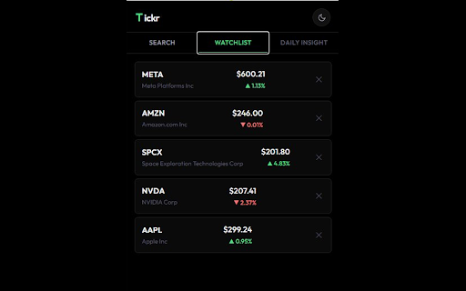 Tickr - Live Stock Dashboard :: Live stock data, news, and insights — right in your browser.