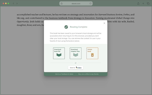 ReaderBot: eBook to AI speed reader :: Let ReaderBot speed read web based eBooks that you own and provide the transcript for you to use in the AI tool of your choice.