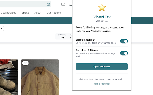 Vinted Favs - Filter & Sort :: Powerful filtering, sorting, and organization tools for your Vinted favourites