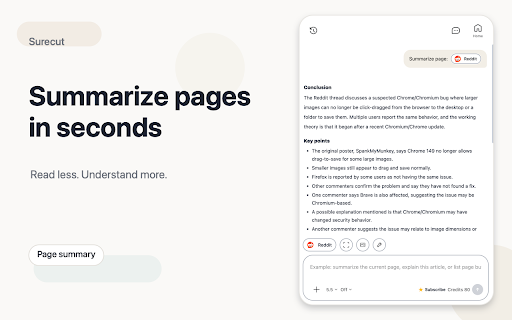 Surecut - Codex/ChatGPT Ai sidebar on your browser :: AI workspace for page reading, writing, translation, voice, images, and browser automation.