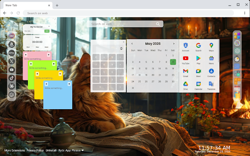 Cat Fireplace Live Wallpaper :: Cat Fireplace Live Wallpaper - Live HD video wallpaper for your Chrome new tab.