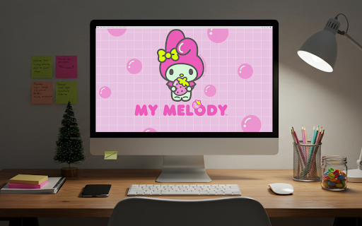 My Melody Live Wallpaper :: Brighten up your browsing with the My Melody Live Wallpaper Chrome extension.
