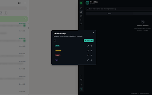 ProsaChat :: CRM pessoal 100% local integrado ao WhatsApp Web.