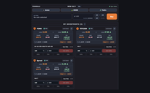 papertra.de :: Paper trading tracker for meme coins across Axiom, Terminal/Padre, and GMGN, with contract-address detection on X.