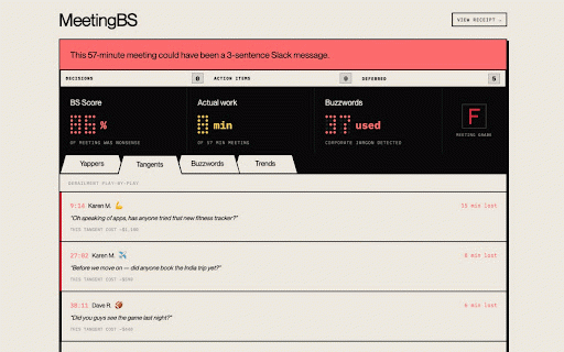 MeetingBS Recorder :: Record your meeting and instantly expose the BS. Sends to MeetingBS for analysis.