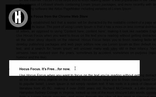 Hocus Focus :: Focus better. Reduce distractions. Creates an adjustable spotlight effect that highlights wherever you point.
