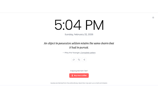 Moment Tab :: A beautiful new tab page with inspiring quotes