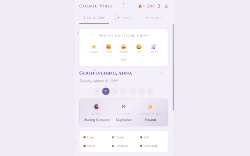 Cosmic Vibes Astrology :: Your daily cosmic companion — personalized astrology, tarot, and oracle readings.