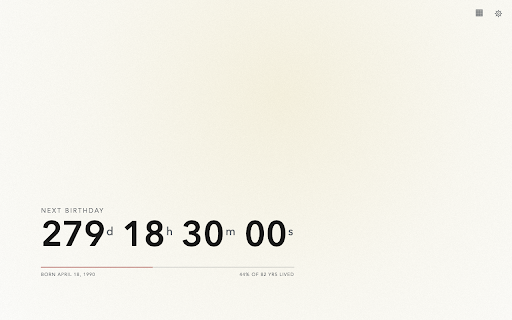 Mortality :: Turn every new tab into a live counter of your age — a quiet reminder that time is passing.