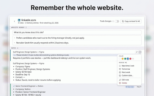 WebRecall :: Your personal memory layer for the web.