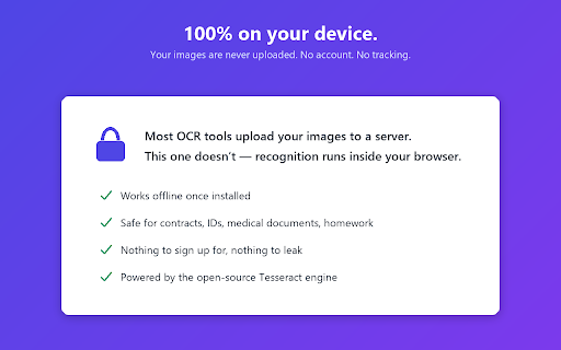 Copy Text from Image - OCR by MiniWebtool :: Right-click any image or capture any area - the text is recognized on your device and copied. Pay once, no subscription.