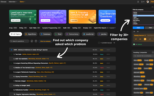 The LeetCode Study Club :: Real-time study rooms for LeetCode problems + company tags. Chat with others solving the same problem!