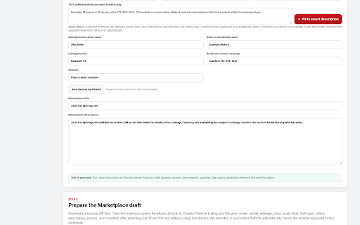 ListMotive :: Vehicle inventory assistant for importing listings, preparing Marketplace drafts, managing photos, and tracking renewals.