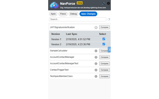 NavForce - Salesforce Navigator :: NavForce by DreamInForce.com. Navigate Apex, Flows, Experience Sites. Run Test Classes, Refresh Traces and Compare Apex versions