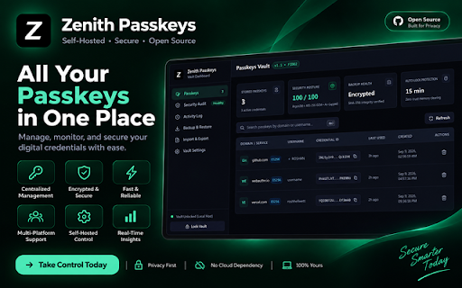 Zenith Passkeys :: Local-first passkey manager with encrypted vault