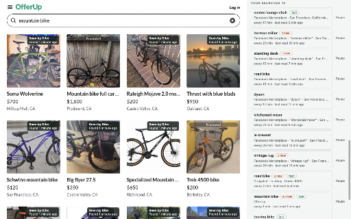 Dibs — Marketplace Alerts :: New listing alerts for Marketplace, Craigslist and OfferUp: push, Telegram, Discord, email or webhook. Runs in your own browser.