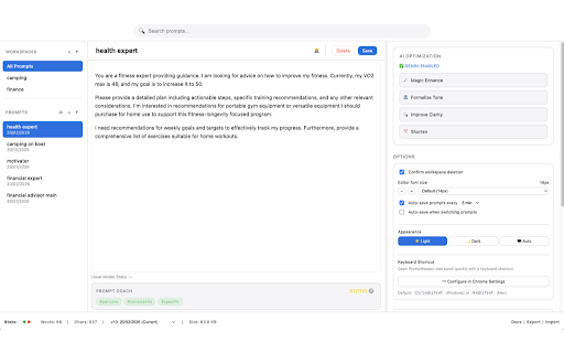 PromptKeeper :: Save, organize, and optimize AI prompts. Sync via Google Drive. Local AI with Gemini Nano. Side Panel for easy paste-to-page.