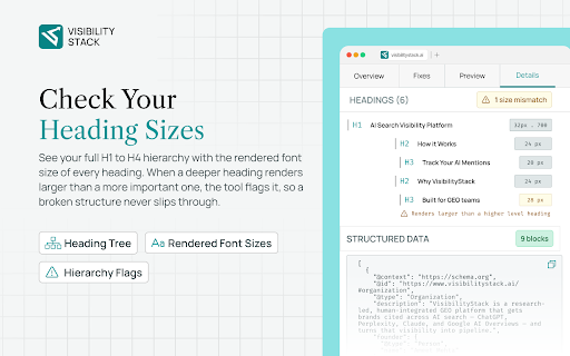 AI Crawl Accuracy, by VisibilityStack :: Score any page for AI search. See how ChatGPT, Gemini and AI Overviews read it, and what to fix to get cited.
