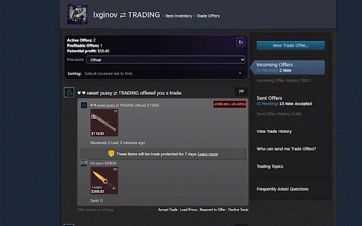 SAB | Trade — CS2 Trading Tools :: Compare CS2 prices, inspect float data, manage offers, and review trade history directly on Steam.