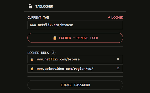 TabLocker - Password Protect & Lock Tabs :: Lock browser tabs with a master password. Secure your privacy and private pages in one click.