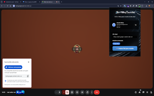 Talksy - O fim do 'depois te envio' :: Convide automaticamente o Talksy AI para suas reuniões do Google Meet e grave conversas com transcrição inteligente.