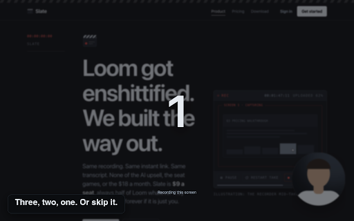Slate :: Record your screen and share a link. Screen recording for people who ship.