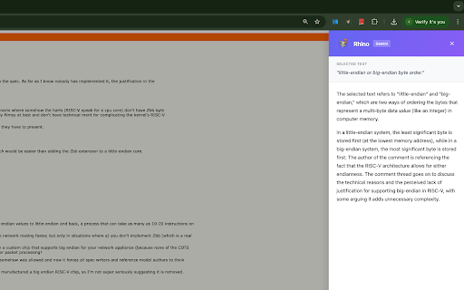 rhino :: Select any word or phrase on a webpage to understand its contextual meaning