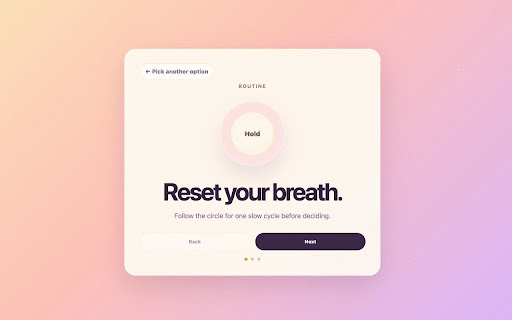 Mindful Redirect :: Redirects blocked websites onto a mindfulness page. Choose to journal, complete a routine, use a reflection timer, or exit and focus