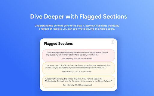 Clearview: AI-Powered Political Bias Analyzer :: Clearview detects political bias in news, helping you identify left- or right-leaning content with AI-powered sentiment analysis.