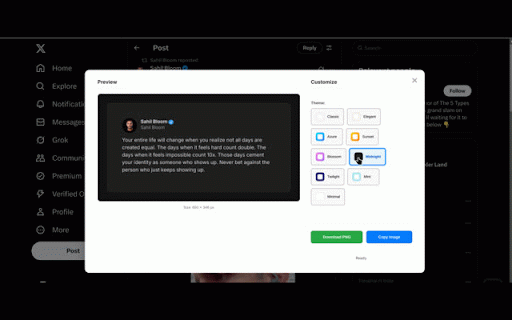 ShareTweet :: Create beautiful, shareable images of tweets directly from X.com.