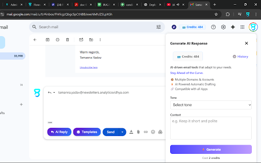 TESS Assistant :: Supercharge your inbox with AI — Smart email writing, replying, summarizing, and more in one tool.
